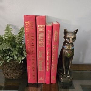 Red Decorative Hardback Book Set Of 4 For Home Decor Styling Staging Props